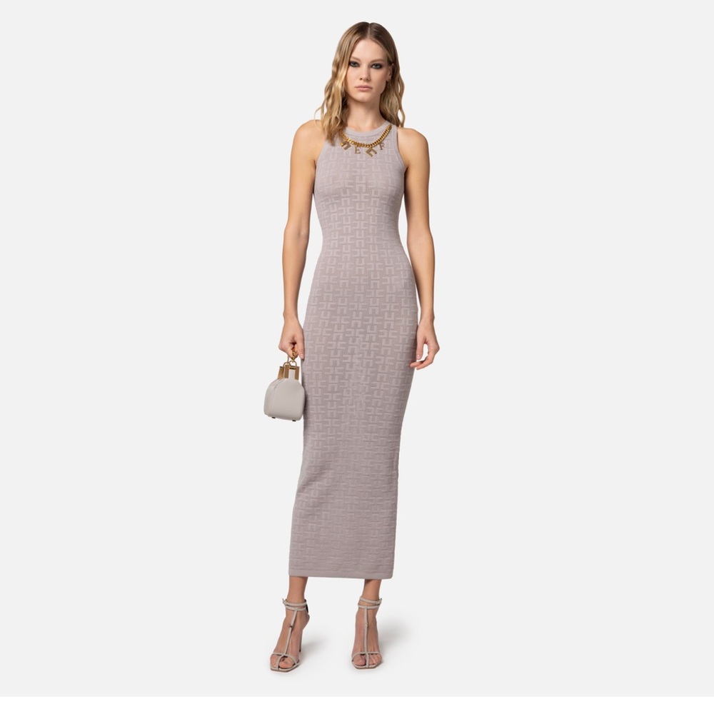 Elisabetta Franchi Gray Sleeveless Dress (NWT)
